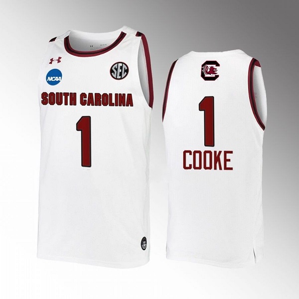 Youth South Carolina Fighting Gamecocks #1 Zia Cooke White Stitched Jersey